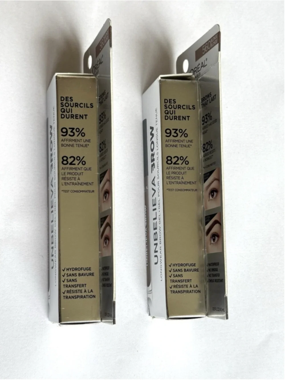 L’Oreal Unbelieva Brow Longwear Brow Gel 560 Blonde 0.15 fl oz Set Of 2 New